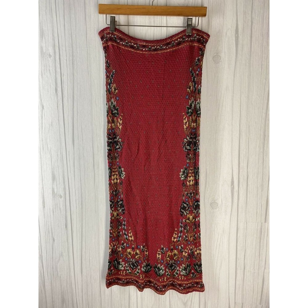 Farm Rio Anthropologie Red Catalina Midi Skirt - Picture 3 of 9